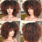 Kinky Curly Hair Afro Synthetic Wig (Brown Ombre)