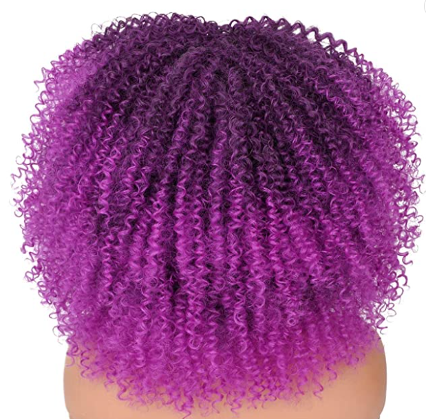 Kinky Curly Hair Afro Synthetic Wig (Violet)