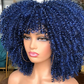 Kinky Curly Hair Afro Synthetic Wig (Indigo)