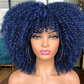 Kinky Curly Hair Afro Synthetic Wig (Indigo)