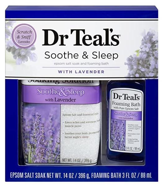 Dr. Teal's Lavender Epsom Salt & Foaming Bath Oil Sampler Gift Set