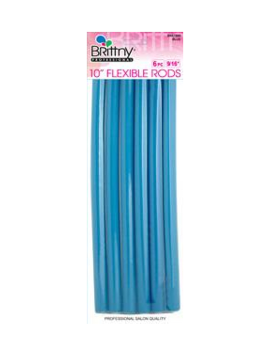 Brittny Flexible Rods 10" Blue 6ct