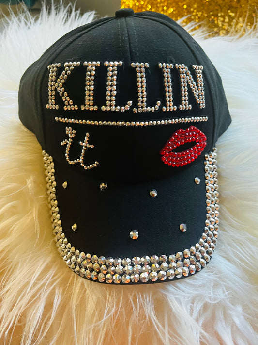 Bling Hat - "Killing It" Rhinestone (Black)