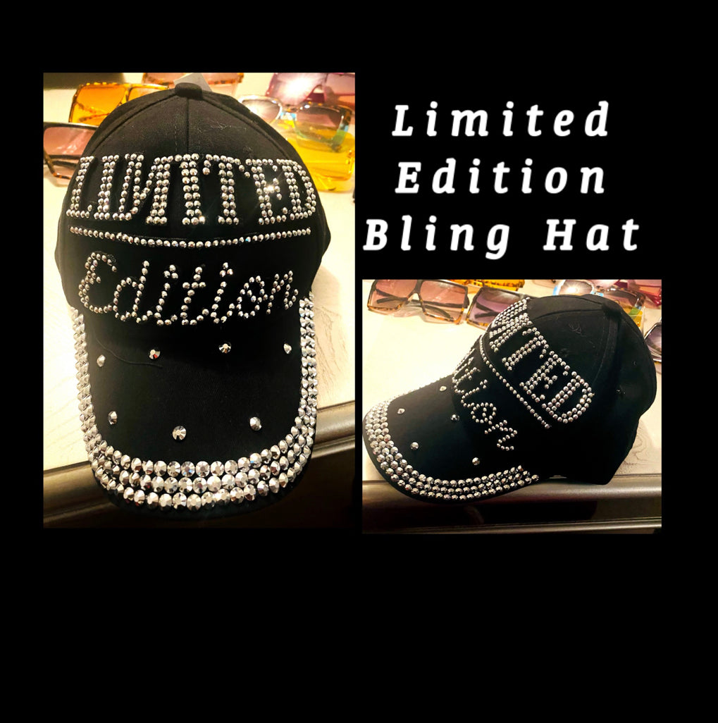 Bling Hat - "Limited Edition"Rhinestone  (Black)