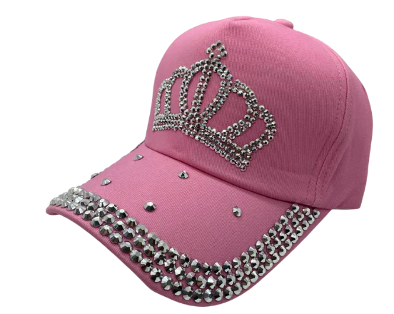 Bling Hat - Crown Tiara Rhinestone (Pink)