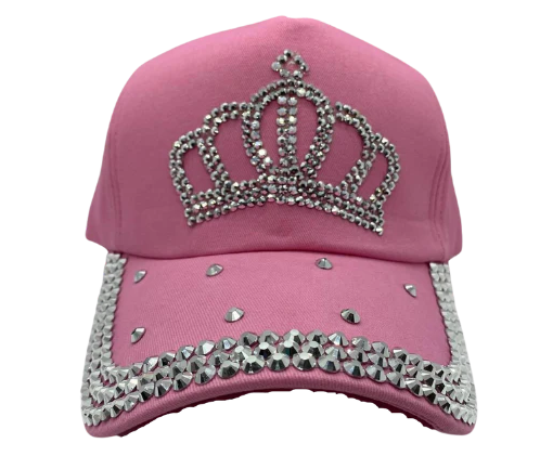 Bling Hat - Crown Tiara Rhinestone (Pink)