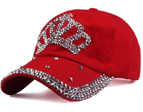 Bling Hat - Crown Tiara Rhinestone (Red)